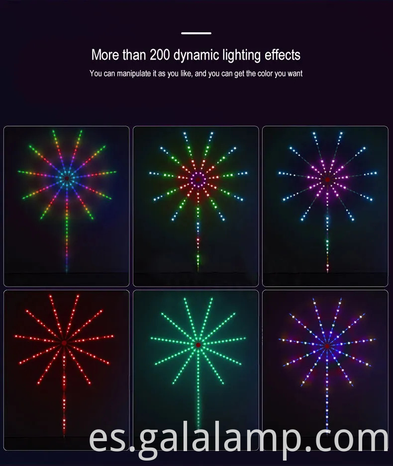 Colorful Symphony LED Fireworks Light para decoración del hogar